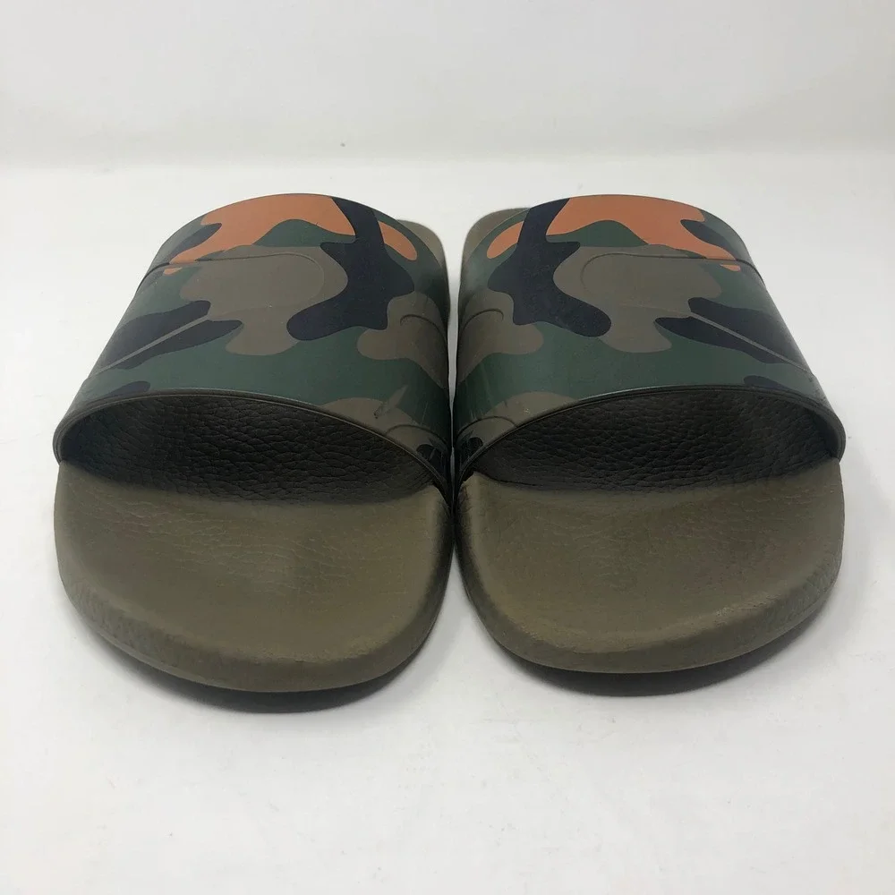 Valentino Garavani Camo Print Rubber Slide Sandals Mens‎ 41 8 Green HM873 Italy